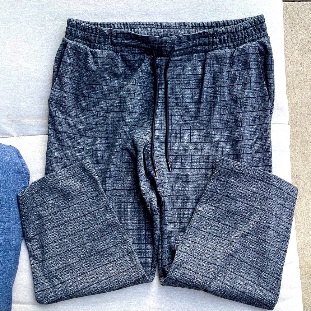 Comfy A new day women's Black plaid/ Checkered pants L large